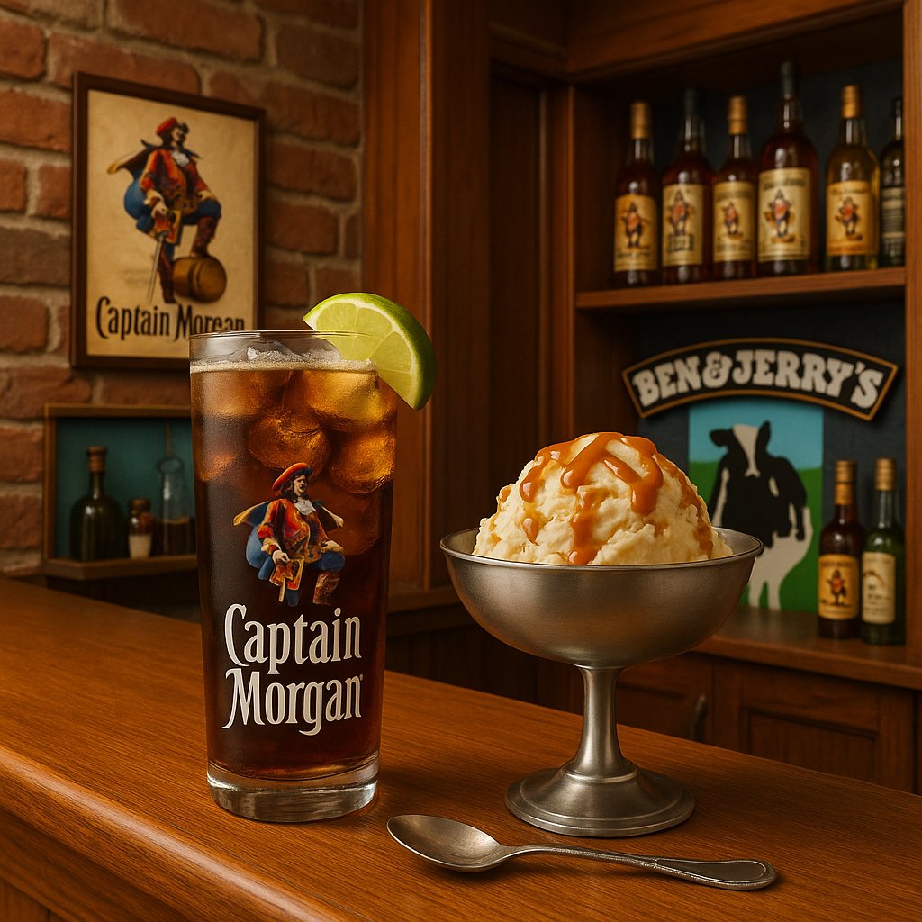 Captain Morgan and Spice Cream at the bar