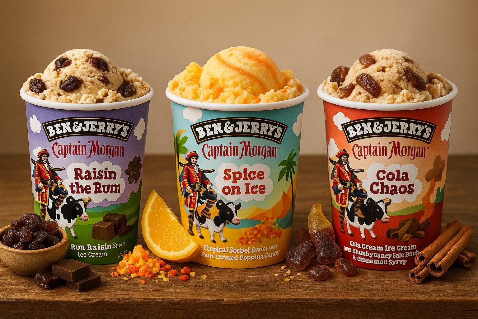 Three Spice Cream flavours