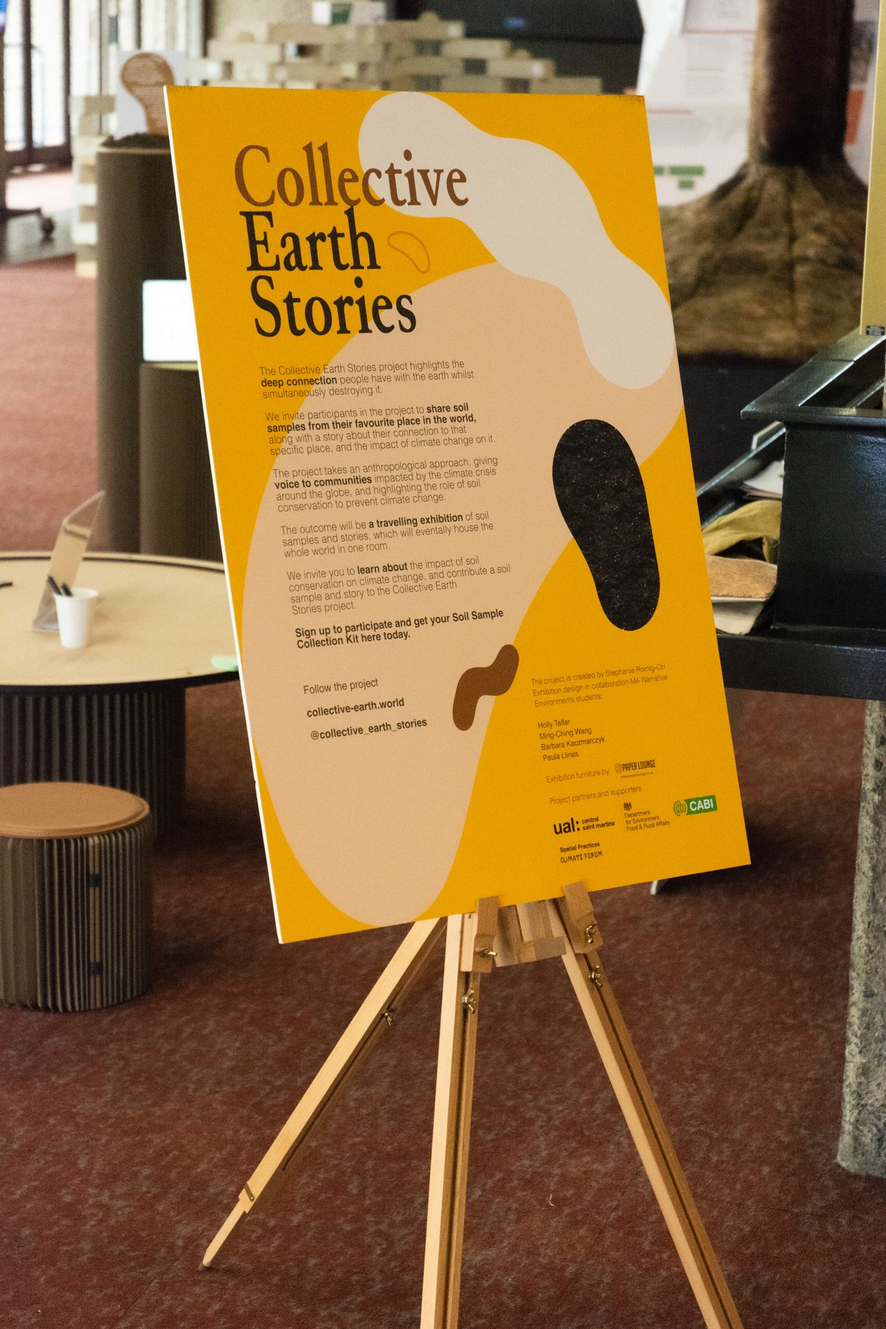Project poster on an easel