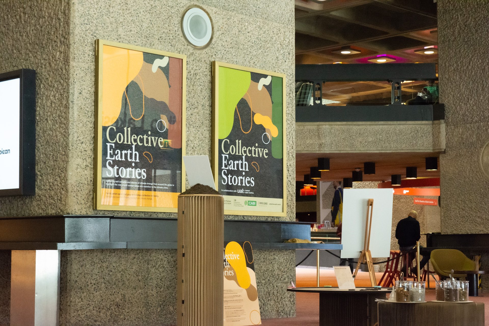 Collective Earth Stories posters in the foyer