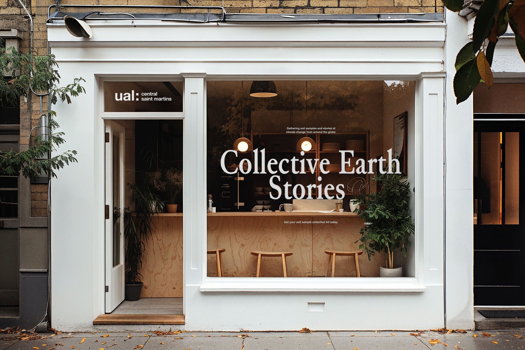 Collective Earth Stories in a shop window