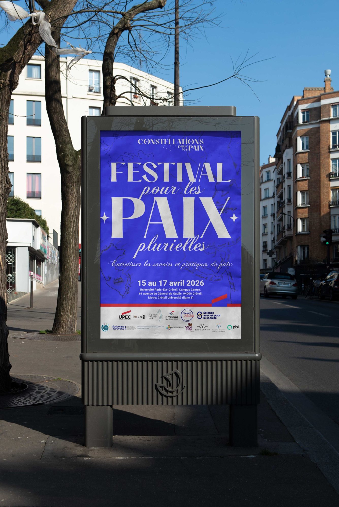 Festival poster in a street kiosk