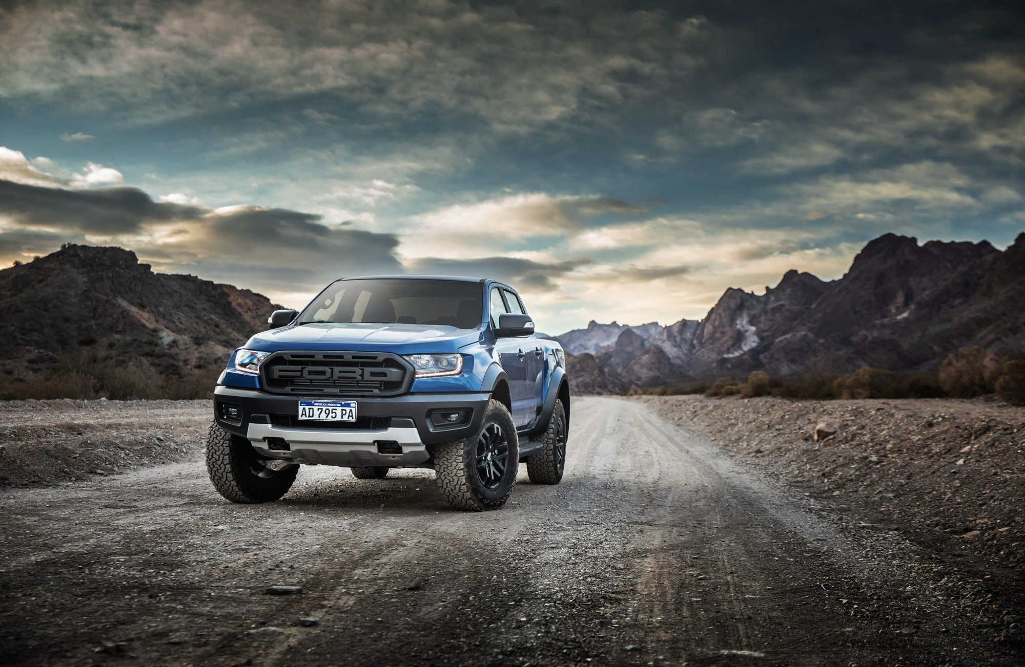 Ranger Raptor on a mountain road
