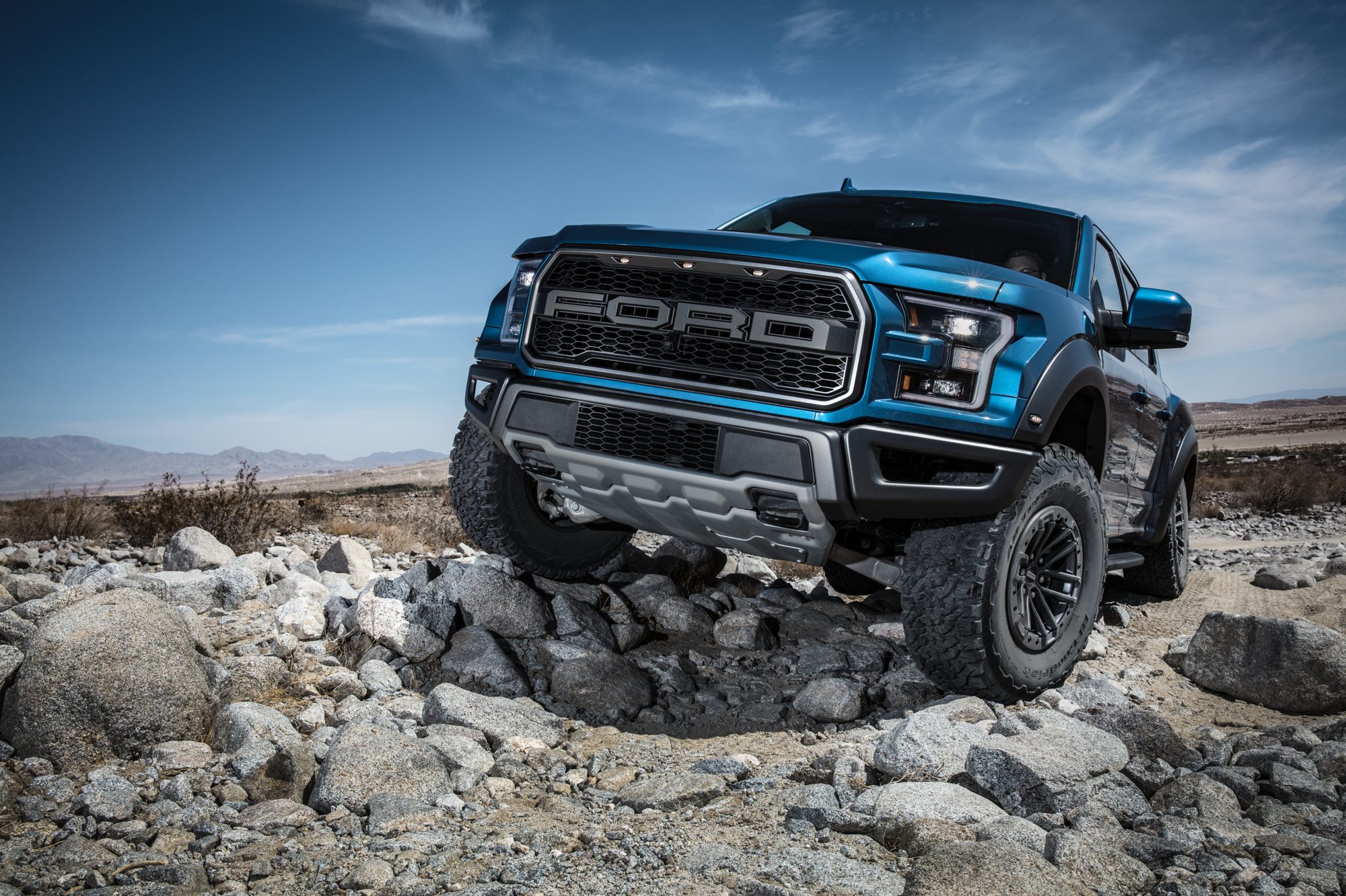 F-150 Raptor on rocks