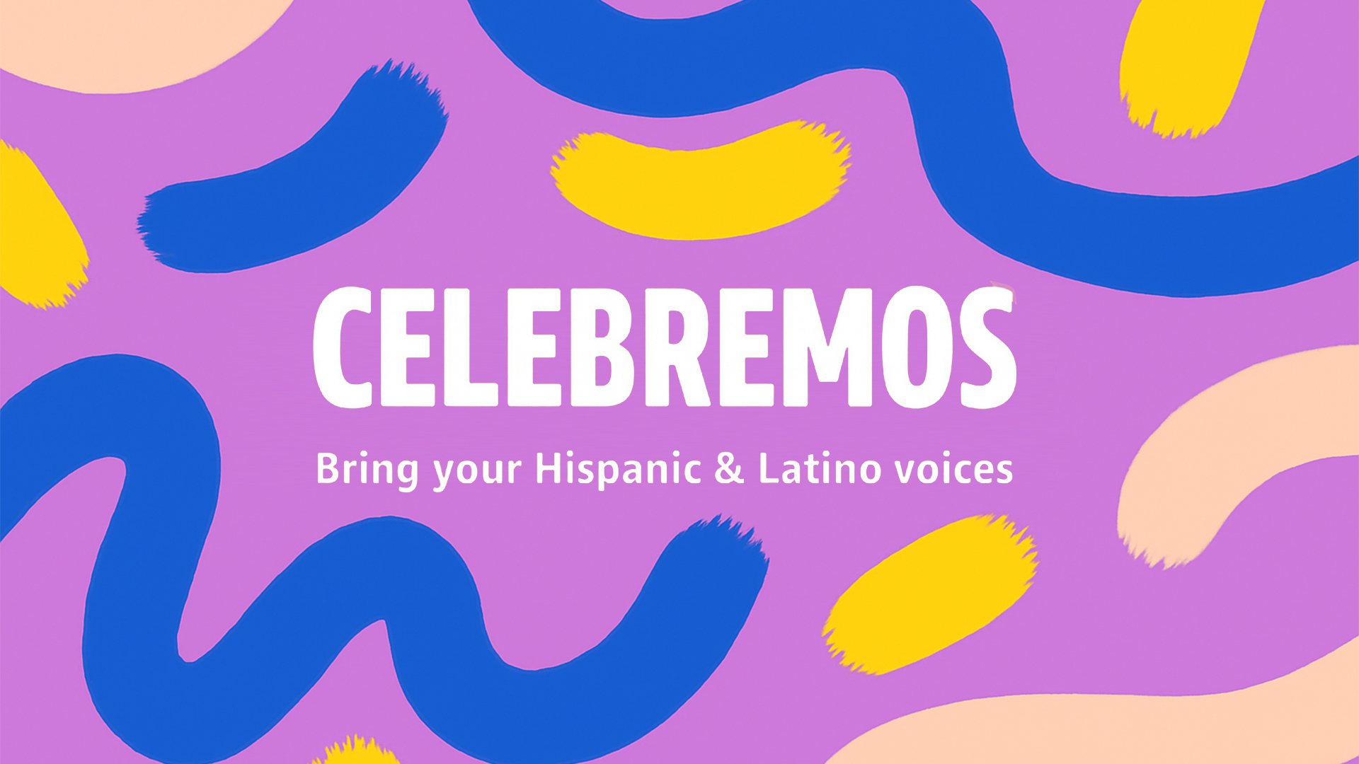 Celebremos title in purple and blue