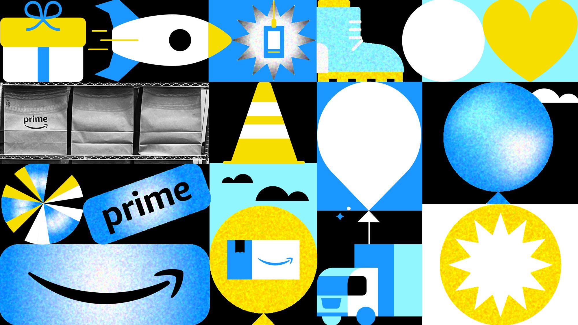 Grid of Prime Day illustrations