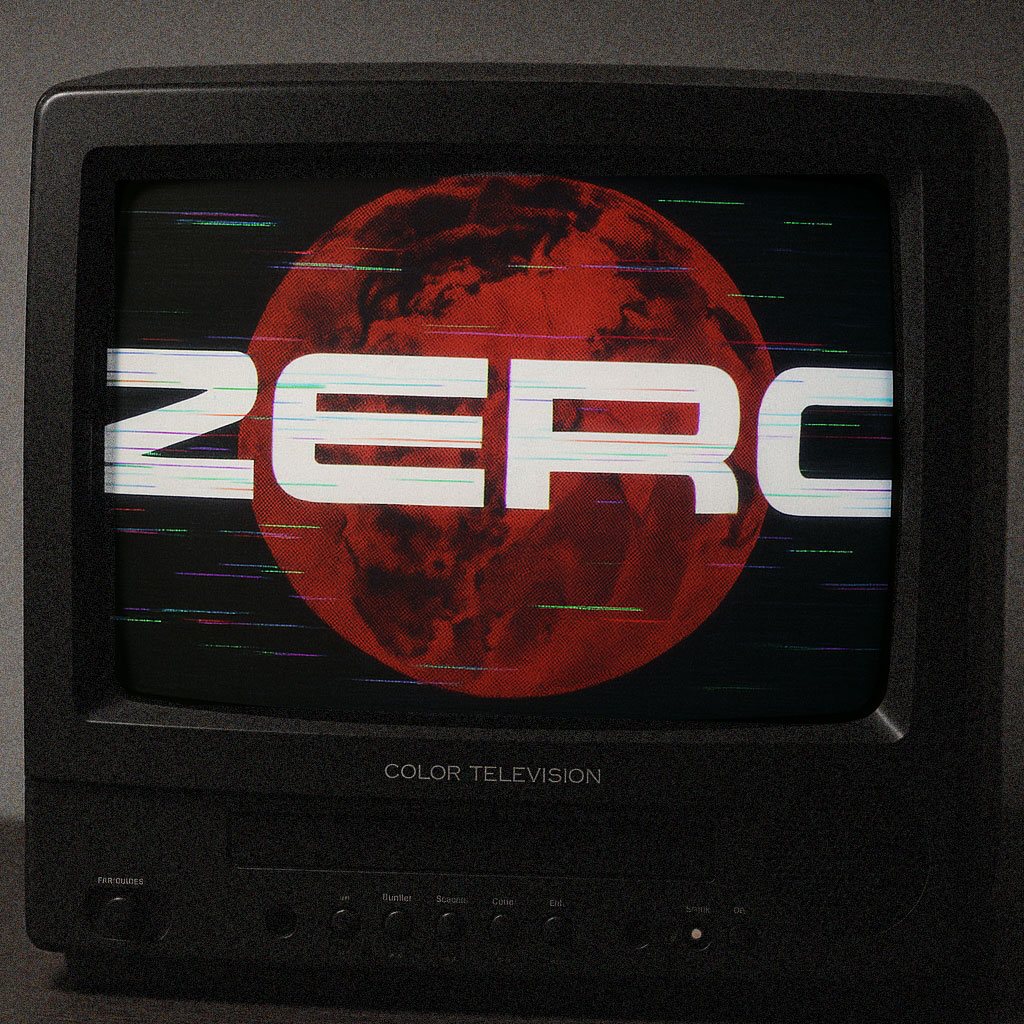 ZERO on an old colour television